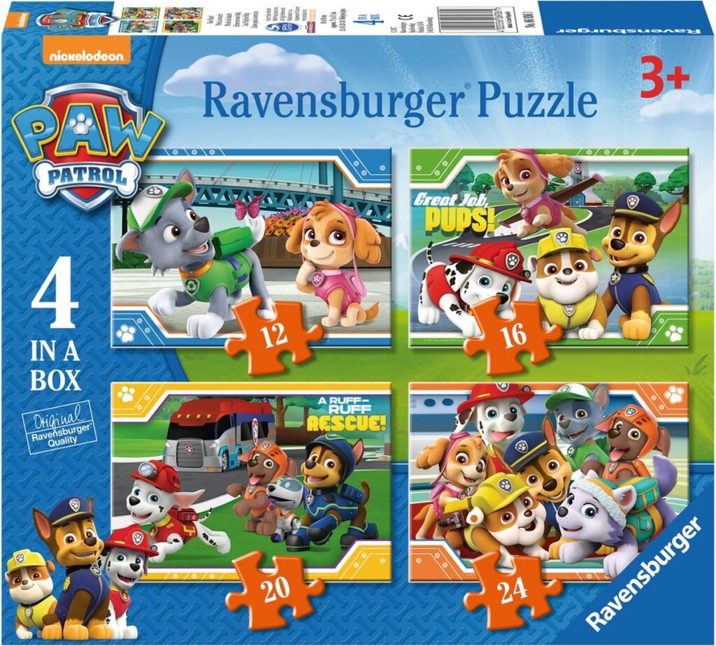 Paw Patrol 4-1 Puzzel | 12- 16- 20- en 24 stukjes