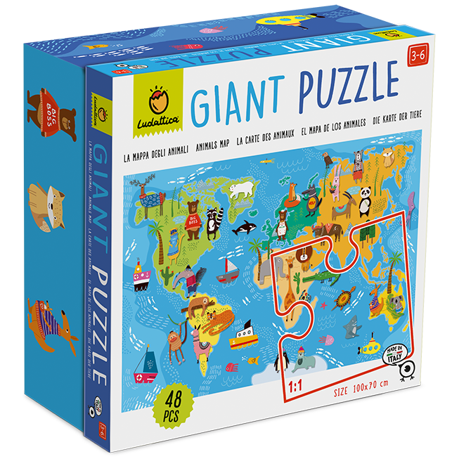 Giant Puzzle | Dieren Landkaart | 48 stukjes