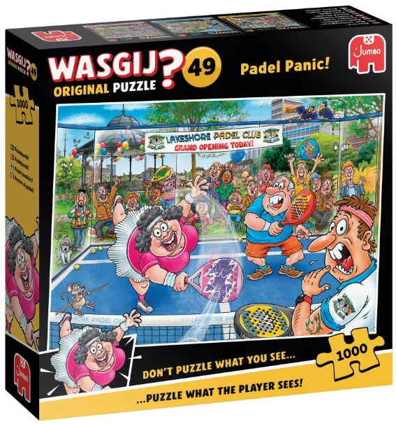 Wasgij Destiny original 49 | Paniek op de padelbaan | 1.000 stukjes