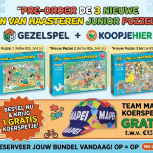 De 3 nieuwste Jan van Haasteren Junior met gratis Mapei koerspet